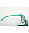 Unisex слънчеви очила тип уейфеър в черно и цвят тюркоаз-3 снимка