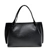 Черна дамска кожена чанта Inetta-0 снимка