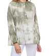 Дамска памучна блуза в преливащи зелени нюанси Abena-2 снимка