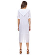 Бяла ленена рокля с качулка Felipa-1 снимка