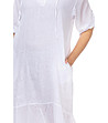 Бяла ленена рокля с качулка Felipa-2 снимка