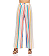 Многоцветен дамски памучен панталон на райе Doreen-0 снимка