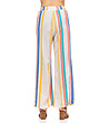 Многоцветен дамски памучен панталон на райе Doreen-1 снимка