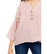 Ленена дамска блуза в розово Taisa-2 снимка
