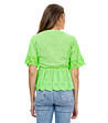 Памучна дамска зелена блуза Fabiola-1 снимка