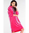 Розова рокля с качулка Abena-3 снимка