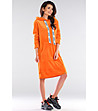 Оранжева рокля с качулка Mireille-2 снимка
