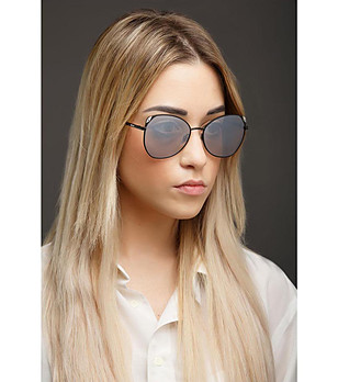 Дамски слънчеви очила с черна метална рамка снимка