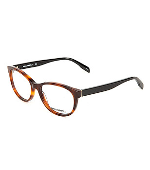 Дамски рамки за очила в цвят хавана с черни дръжки снимка