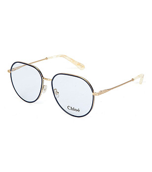 Златисти дамски рамки за очила със син кант Aranza снимка