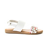 Бели дамски кожени сандали с лента с флорален принт Beata-0 снимка