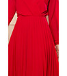 Червена рокля със солей и прозрачни ръкави Isabelle-4 снимка