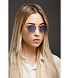 Сребристи unisex слънчеви очила със сини лещи-0 снимка
