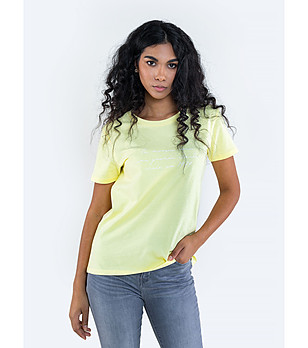 Дамска памучна тениска в жълто Patinga снимка
