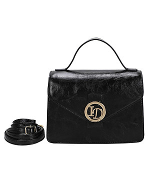 Черна дамска чанта с лого Lina снимка
