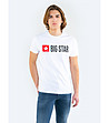 Памучна мъжка тениска в бяло Quado-1 снимка