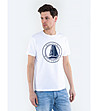 Бяла памучна мъжка тениска с щампа Summertes-0 снимка