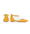 Отворени дамски кожени обувки в жълто Lili-2 снимка