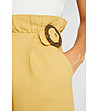 Дамски къси памучни панталони в цвят камел Frances-4 снимка