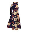 Тъмносиня рокля с флорален принт Patricia-2 снимка