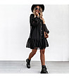 Къса ефектна черна рокля Ernestа-0 снимка