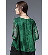 Асиметрична дамска блуза от естествена коприна Jade в зелено и черно-1 снимка
