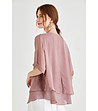 Дамска двупластова блуза от естествена коприна Christine в розов нюанс-1 снимка