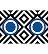 Постела в бяло, черно и синьо с фигурален принт 52х75 см-1 снимка