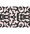 Постелка с принт в бяло, черно и розово 52х75 см-1 снимка