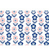 Бяла постелка с флорален принт в синьо и розово 52х75 см-1 снимка