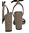 Дамски сандали от естествени материали в черно и бежово Еlise-2 снимка
