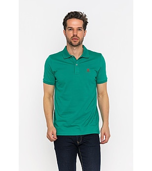 Зелена памучна мъжка блуза Marc снимка