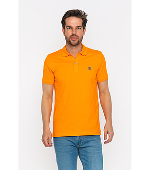 Оранжева памучна мъжка блуза Marc снимка