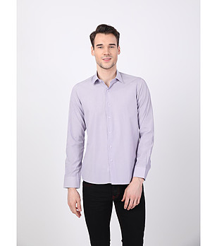 Светлолилава мъжка памучна риза Burton снимка