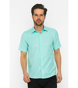 Памучна светлозелена мъжка риза Brody снимка