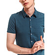 Тъмносиня мъжка памучна риза с къс ръкав Vassi-3 снимка