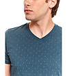 Памучна мъжка тениска в син нюанс Petre-4 снимка