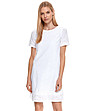 Бяла памучна рокля с перфорации Imena-0 снимка