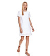 Бяла памучна рокля с перфорации Imena-2 снимка