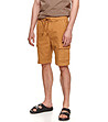 Памучен мъжки къс панталон в цвят охра Bert-2 снимка