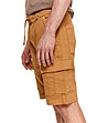 Памучен мъжки къс панталон в цвят охра Bert-3 снимка