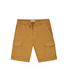 Памучен мъжки къс панталон в цвят охра Bert-4 снимка