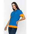 Памучна дамска блуза в синьо, жълто и оранжево Rori-3 снимка