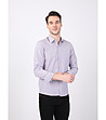 Светлолилава мъжка памучна риза Burton-4 снимка