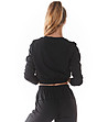 Къса дамска черна памучна блуза Anatola-1 снимка