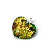 Висулка сърце в зелено и златисто Passione 3x3 см-0 снимка