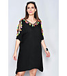 Черна рокля с многоцветни пискюли Bonita-0 снимка