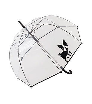 Прозрачен ветроустойчив чадър с принт Куче снимка