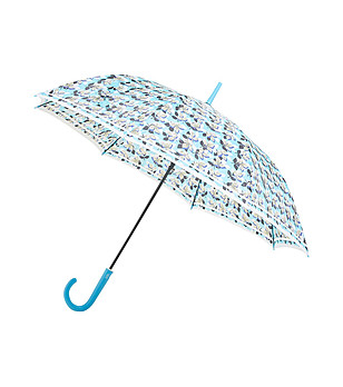 Светлосин чадър с флорален принт снимка