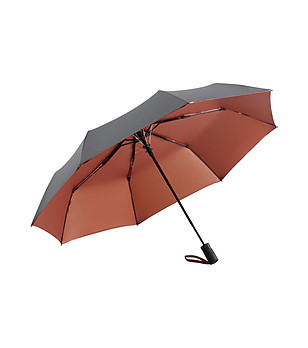 Сгъваем ветроустойчив чадър в черно и кафяво снимка